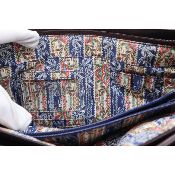 Bueno Brown Faux Crocodile Tote Bag With Braided Handles Printed Interior - Picture 5 of 13